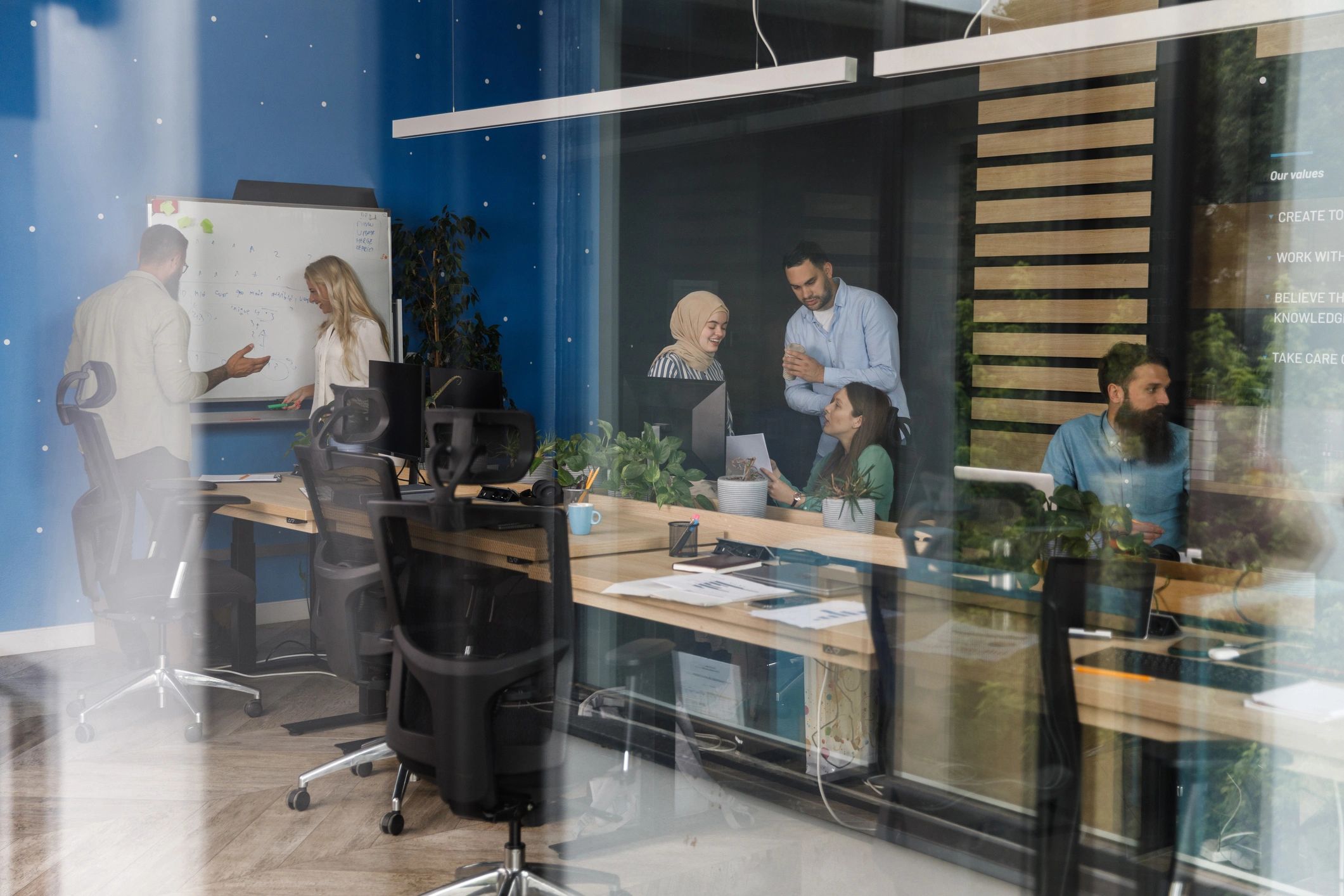 Professionals working together in a modern office