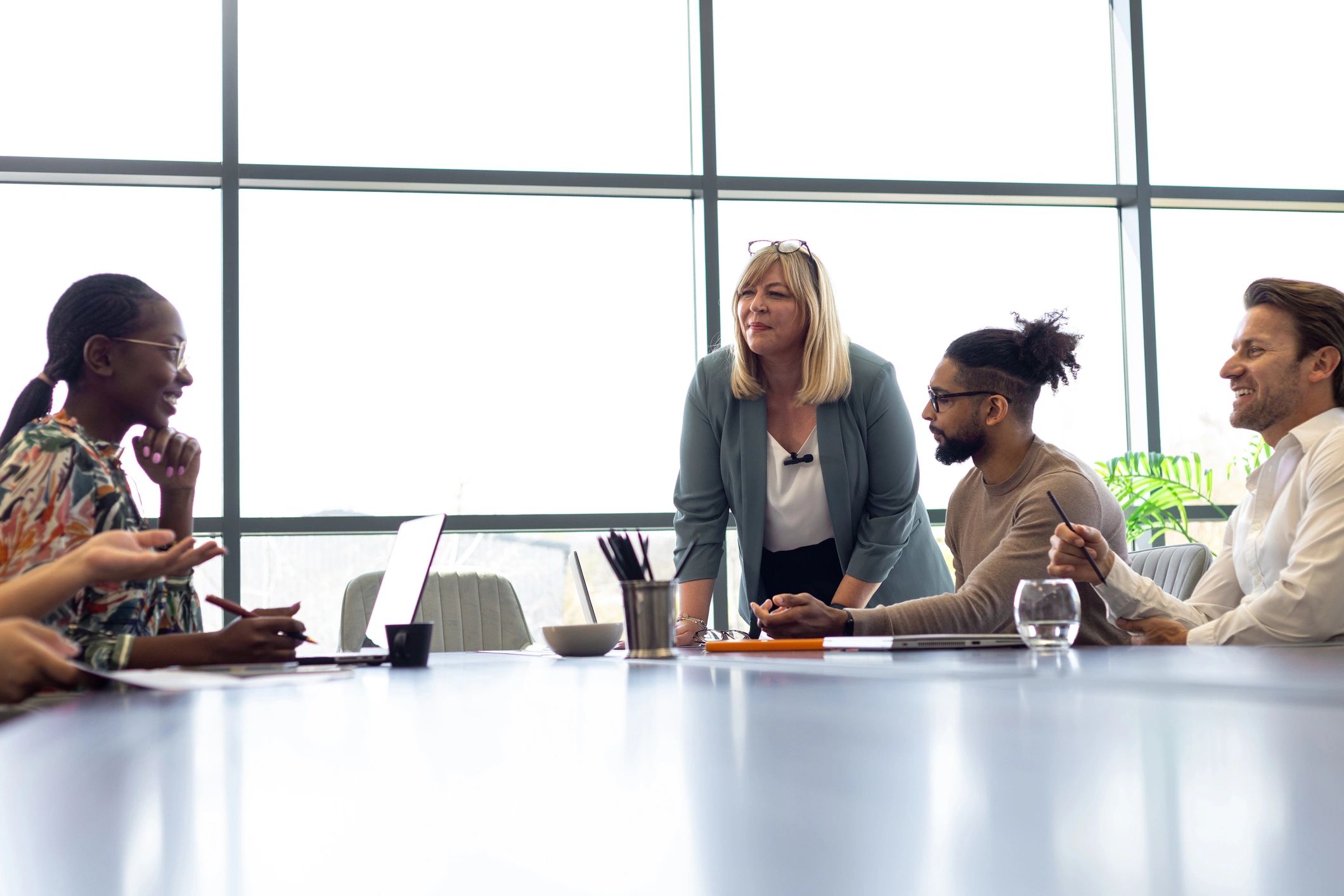 Leadership team meeting around a conference table